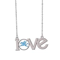 Blue Horse Wing Animal Art Grain Love Necklace Pendant Charm Jewelry