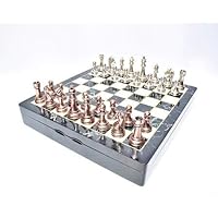 Chess Set Luxury Metal Chess Set First Class Chrome Plated Boxed Chess Set Customized Wooden Game Set for Mother Chess Game Board Set