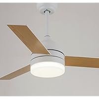 Ceiling Fans with Lamps,Industrial Retro Ceiling Fan Simple Modern Fan Lamp Living Room Restaurant Led Fan Light/White (42 Inch)