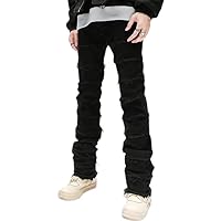 Autumn and Winter New Mid-high Waist Jeans Men's Trendy Fashion All-Match Casual Straight Long Pants.