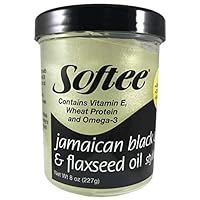 Softee jamaican black castor & flaxseed oil styling gel 8 ounce, Green, 8 Ounce