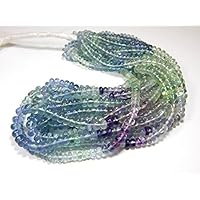 Fluorite Shaded Roundelle Beads/Fluorite Shaded Smooth Beads 100 Persent Natural Gemstone Size 8x7.7.mm 18