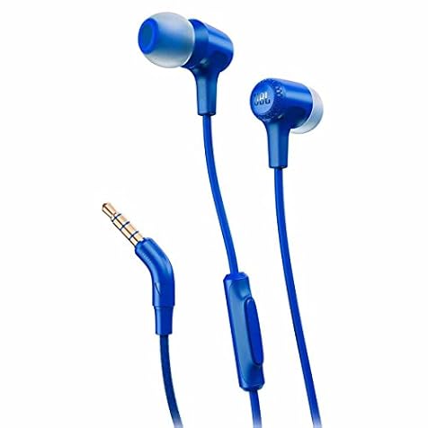 JBL E15 In-Ear Headphones with One-Button Remote and Mic (Blue)