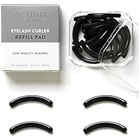 BLACK Eyelash Curler Refills (24-Pack) Replacement Pads | Eye Lash and Cosmetic Accessory | Create Permanent Curls and Intense Lashes | Universal Fit for Standard Curlers