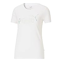 PUMA Women's Essentials+ Logo Tee, White, XX-Large