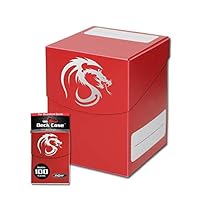 BCW Large Gaming Card Deck Case - Holds up to 100 Sleeved Cards - Red