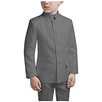 LIBODU Stand Lapel Boy Suits Tuxedo Slim Fit(Jacket+Pants+Vest) Party Performance Celebration