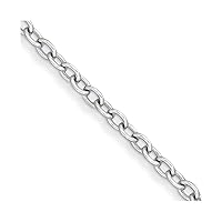 Mother's Day Gift Platinum 7.7 mm Solid Oval Link Chain Necklace 18