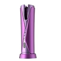 Automatic Curling Iron, Cordless Auto Hair Curler, Ceramic Rotating Hair Curler, Portable Rechargeable Curling Wand, Auto Shut-Off, Fast Heating Spin Iron for Styling (Color : Purple)