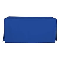 Tablevogue Machine Washable Polyester Solid Fitted Stain Resistant Table Cover Rectangular 72-inch x 30-inch Tablecloths for Events Wedding Special Occasions Table Cloth 6-Foot, Blue