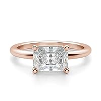 1 CT Radiant Cut Moissanite Ring Engagement Ring Solitaire Promise Gifts for Her Moissanite Wedding Ring