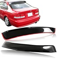 Black ABS Plastic Rear Window Roof Spoiler Wing Compatible with 1996-2000 Honda Civic 2DR Coupe Only, 1997 1998 1999