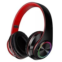 B39 Headset Wireless Bluetooth Headset Colorful Luminous Card Insertion Game Music Sport Support Mobile Phone Computer (Red)