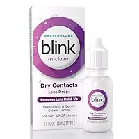 Blink-N-Clean Lens Drops, Rewetting Drops for Contact Lenses, Instant Dry Lens Moisturizing, for Soft & RGP Lenses, 0.5 fl oz + BLINK® NutriTears Supplement for Dry Eyes 50 ct Soft Gels