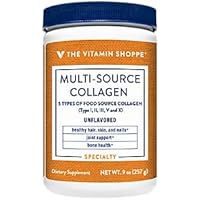 Multi-Source Collagen Powder - 5 Types of Collagen to Support Hair, Skin & Nails - Unflavored (24 Servings)