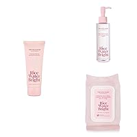 THE FACE SHOP Rice Water Bright Facial Cleanser 3 Set | Facial Wipes, Cleansing Oil & Face Foaming Cleanser | Vegan | Brightening | Hydrating | K-Beauty | Dermatologically tested