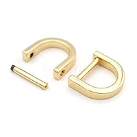 CRAFTMEMORE 5/8 Inch (Inside Width) D-Rings with Closing Screw Shackle Key Holder Horseshoe U Shape Dee Ring DIY Leather Craft Purse Replacement 4 pcs (Gold)