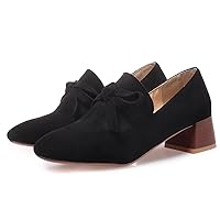 Stratuxx Kaze Women's Slip-on Loafer Block Heel Pumps Round Toe Casual Dressy Business Office Work Shoes