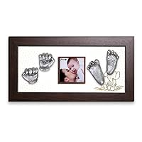 Momspresent Baby Hand Print and Foot Print Deluxe Casting kit with Brown Frame8