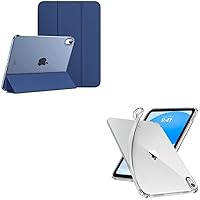 MoKo iPad 10th Generation Case 2022, Smart Cover Case for iPad 10th Gen 10.9 inch 2022 Navy Blue & Clear