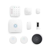 Hippo Smart Home Security Kit, 9-Piece: Ring Alarm with Ring Indoor Cam (1st Gen). Flood/Freeze sensor, Smoke/CO listener and Echo Dot