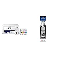 Epson EcoTank ET-2850 Wireless Color All-in-One Cartridge-Free Supertank Printer with Scan & 522 EcoTank Ink Ultra-high Capacity Bottle Black (T522120-S) Works with EcoTank ET-2720