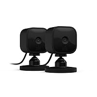 Mini – Compact indoor plug-in smart security camera, 1080p HD video, night vision, motion detection, two-way audio, easy set up, Works with Alexa – 2 cameras (Black)