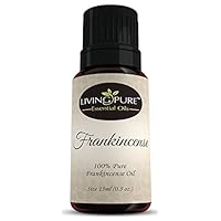 Living Pure Frankincense Essential Oil | 100% Natural & Organic | Therapeutic Grade Oils | Use Topically or in Diffuser