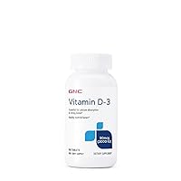 GNC Vitamin D-3 50mcg, 180 Tablets, Supports Healthy Bones and Teeth