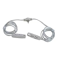 Woods 67014340 Sofa Cord; 6 Total Outlets; 6 Foot Cord on Each Side; 16 Gauge 3 Prong (Grounded) Plug ; White