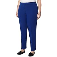 Anne Klein Womens Plus Bowie High Rise Work Straight Leg Pants