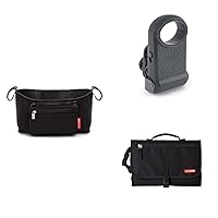 Skip Hop On The Go Essentials with Stroller Organizer, Changing Pad, and Portable Fan, Black