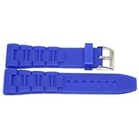 26MM BRIGHT BLUE RUBBER SILICONE COMPOSITE LINK STRAP WATCH BAND FITS INVICTA