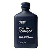 Grooming Lounge The Best Shampoo - Scalp Clarifying, Frizz Control Hair Wash for Men - Promotes Hair Length and Strength - Clean, Stimulating Peppermint Fragrance with Rosemary for Regrowth - 11.6 oz