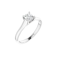 Solid Platinum 1/2 Cttw Diamond Woven Solitaire Engagement Ring Band (.50 Cttw) - Size 8.5