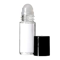 Clear Glass 5 ml. Roll On Perfume Bottle. Perfect for Essential Oils Aromatherapy, Perfume, and Cologne. Plastic Roller. Pipettes Included (288 Bottles, Clear)