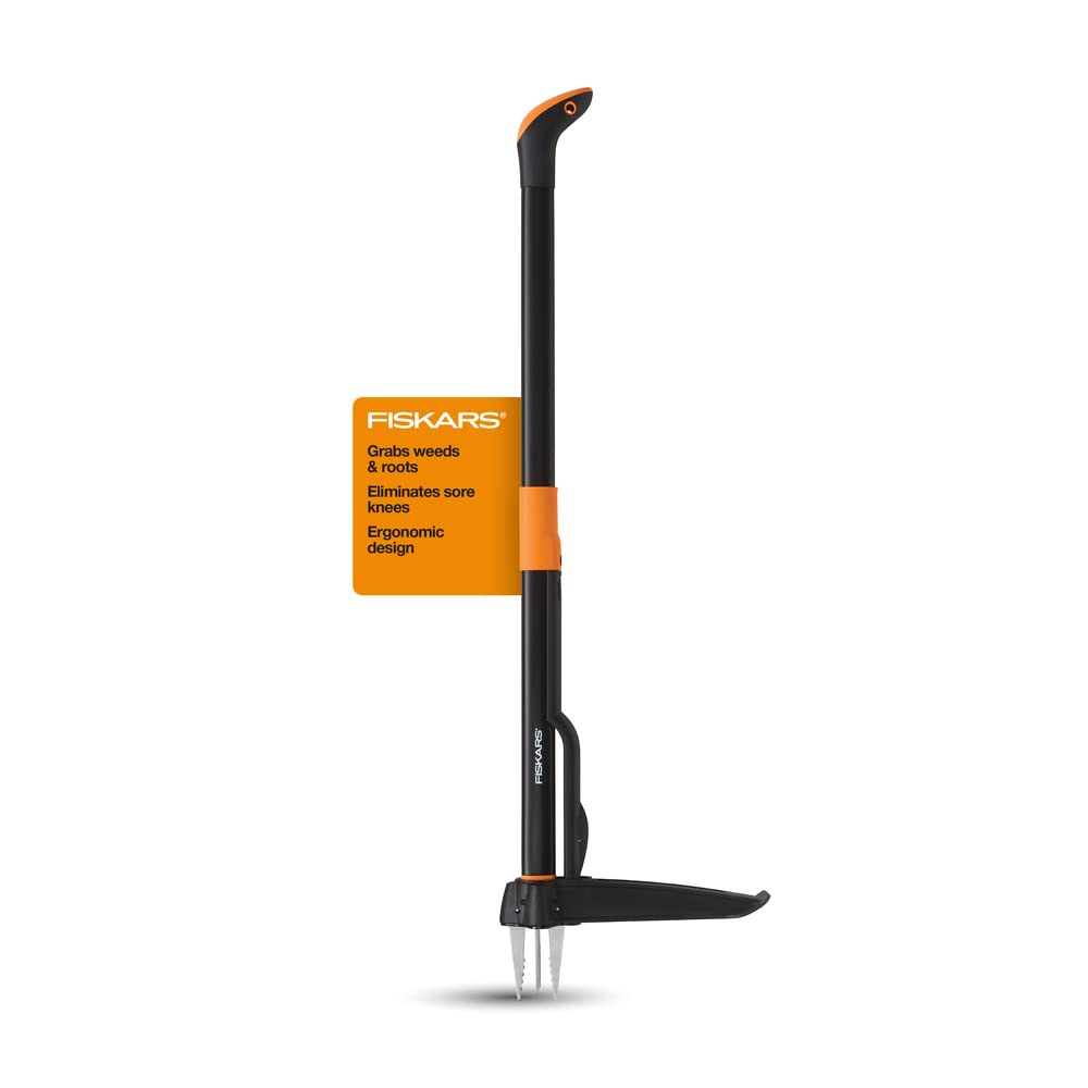 Fiskars 4-Claw Stand Up Weeder - Gardening Hand Weeding Tool with 39