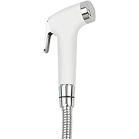 Brondell PS-91W PureSpa Essential Handheld Bidet Sprayer for Toilets, Includes Spiral Metal Hose and Holster, Ambient Temperature, White