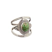 Green Copper Turquoise Ring, Handmade Jewelry For Women, 925 Sterling Silver Ring, Gift For Mom, Turquoise Gemstone Ring, Delicate Silver Ring, Dainty Silver Ring, Thanksgiving Gift