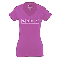 Periodic Table Genius Elements Funny Science Graphic Chemistry for Women V Neck Fitted T Shirt