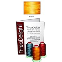 1 Cone of ThreaDeligh Polyester Embroidery Thread - Orange P817-1100 Yards - 40wt