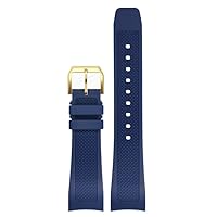 Rubber Watch Strap 22mm For Iwc IW390502 IW390209 Watchband Folding Clasp Curved End Wristwatches Belt