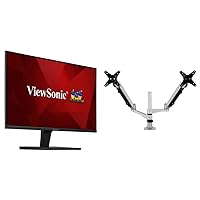 ViewSonic VA2715-2K-MHD 27 Inch 1440p LED Monitors and LCD-DMA-002 Spring-Loaded Dual Monitor Mounting Arm with Vesa Mount