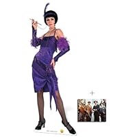 Fabulous Flapper Wearing Purple Dress - General Party Lifesize Cardboard Cutout / Standee / Standup - Includes 8x10 (20x25cm) Star Photo