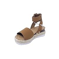 Gir's Ankle Strap Espadrille Flatform Wedge Open Toe Sandals