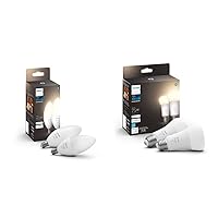 Hue White Smart LED Candles (Pack of 2) Hue White A19 Medium Lumen Smart Bulbs (2-Pack)