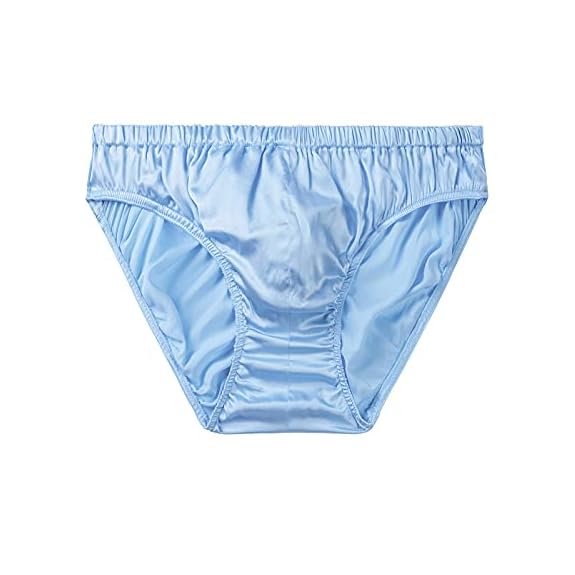 SilRiver Men's Silk Satin Briefs Bikini Underwear Bulge Enhancing