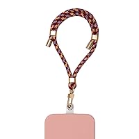 Sinjimoru Cell Phone Lanyard for Phone Case, Adjustable Phone Strap Holder for Wrist Compatible with Key Holder & ID Card Holder. Sinjimoru Hand Strap Burgundy Mix