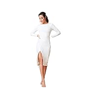 Dress the Population Women's Natalie Long Sleeve Stretch Sequin Midi Sheath Dress
