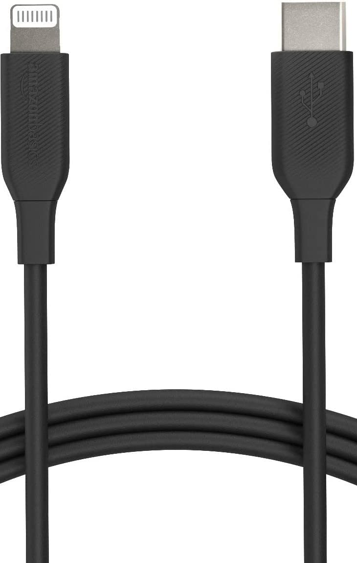 Amazon Basics USB-C to Lightning ABS Charger Cable, MFi Certified Charger for Apple iPhone 14 13 12 11 X Xs Pro, Pro Max, Plus, iPad, 6 Foot, Black